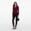 Burgundy Crystal Trim Cardigan