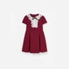 Burgundy Lace Bib Dress