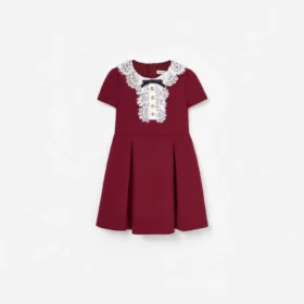 Burgundy Lace Bib Dress
