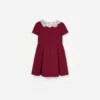 Burgundy Lace Bib Dress