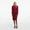 Burgundy Lace Crystal Top