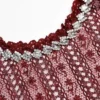 Burgundy Organza Lace Maxi Dress