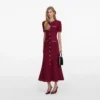 Burgundy Pearl Knit Midi Dress