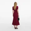 Burgundy Pearl Knit Midi Dress