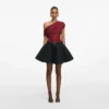 Black Flared Denim Mini Skirt
