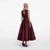 Burgundy Taffeta Midi Dress
