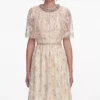 Champagne Floral Embellished Maxi Dress