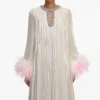 Champagne Metallic Ombre Feather Maxi Dress Champagne Metallic Ombre Feather Maxi Dress