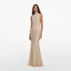 Champagne Rhinestone Racer Back Maxi Dress Champagne Rhinestone Racer Back Maxi Dress