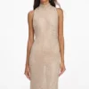 Champagne Rhinestone Racer Back Maxi Dress Champagne Rhinestone Racer Back Maxi Dress