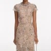 Champagne Sequin Embroidered Midi Dress Champagne Sequin Embroidered Midi Dress