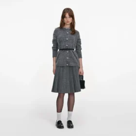 Charcoal Crystal Trim Cardigan Charcoal Crystal Trim Cardigan