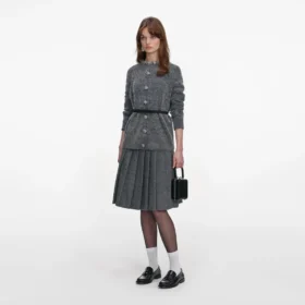 Charcoal Crystal Trim Cardigan Charcoal Crystal Trim Cardigan