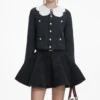 Charcoal Lace Collar Cardigan