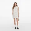 Check Boucle Lace Trim Mini Dress