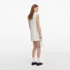 Check Boucle Lace Trim Mini Dress