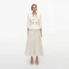 Cream 3D Flower Polka Dot Chiffon Midi Dress Cream 3D Flower Polka Dot Chiffon Midi Dress