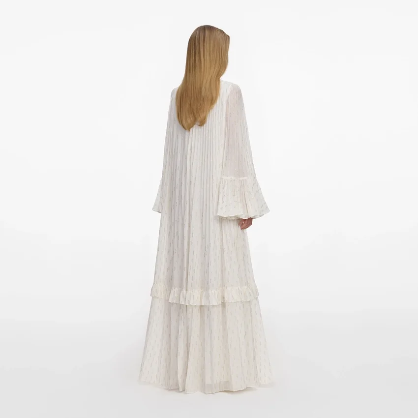Cream And Gold Chiffon Maxi Dress Cream And Gold Chiffon Maxi Dress