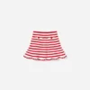 Cream And Red Stripe Knitted Skirt