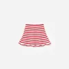 Cream And Red Stripe Knitted Skirt