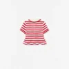 Cream And Red Stripe Knitted Top
