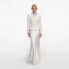 Cream Boucle Collared Maxi Dress Cream Boucle Collared Maxi Dress