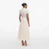 Cream Boucle Collared Midi Dress