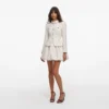 Cream Boucle Collared Mini Dress Cream Boucle Collared Mini Dress