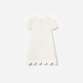 Cream Boucle Lace Bib Dress