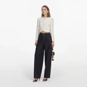 Cream Boucle Lace Collar Jacket