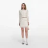 Cream Boucle Lace Mini Skirt