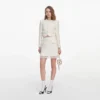 Cream Boucle Lace Mini Skirt
