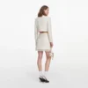 Cream Boucle Lace Mini Skirt