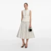 Cream Boucle Polka Dot Midi Dress