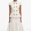 Cream Boucle Taffeta Maxi Dress