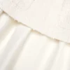 Cream Boucle Taffeta Midi Dress
