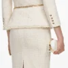 Cream Boucle Tailored Chain Midi Dress