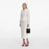 Cream Boucle Tailored Midi Dress