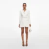 Cream Boucle Tailored Mini Dress