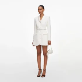 Cream Boucle Tailored Mini Dress