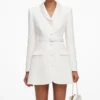 Cream Boucle Tailored Mini Dress