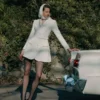 Cream Boucle Tailored Mini Dress