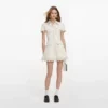 Cream Broderie Collared Denim Mini Dress Cream Broderie Collared Denim Mini Dress