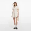 Cream Broderie Collared Denim Mini Dress Cream Broderie Collared Denim Mini Dress