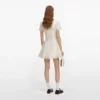 Cream Broderie Collared Denim Mini Dress Cream Broderie Collared Denim Mini Dress