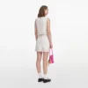 Cream Broderie Denim Mini Skirt