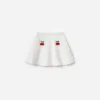 Cream Cherry Motif Knit Skirt