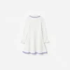 Cream Contrast Trim Pointelle Knit Dress