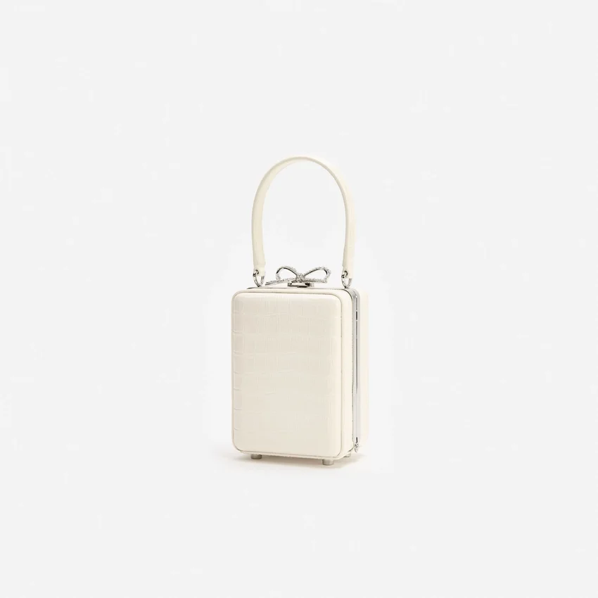 Cream Croc Leather Micro Bag Cream Croc Leather Micro Bag