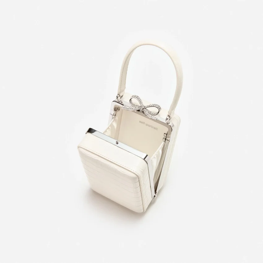 Cream Croc Leather Micro Bag Cream Croc Leather Micro Bag